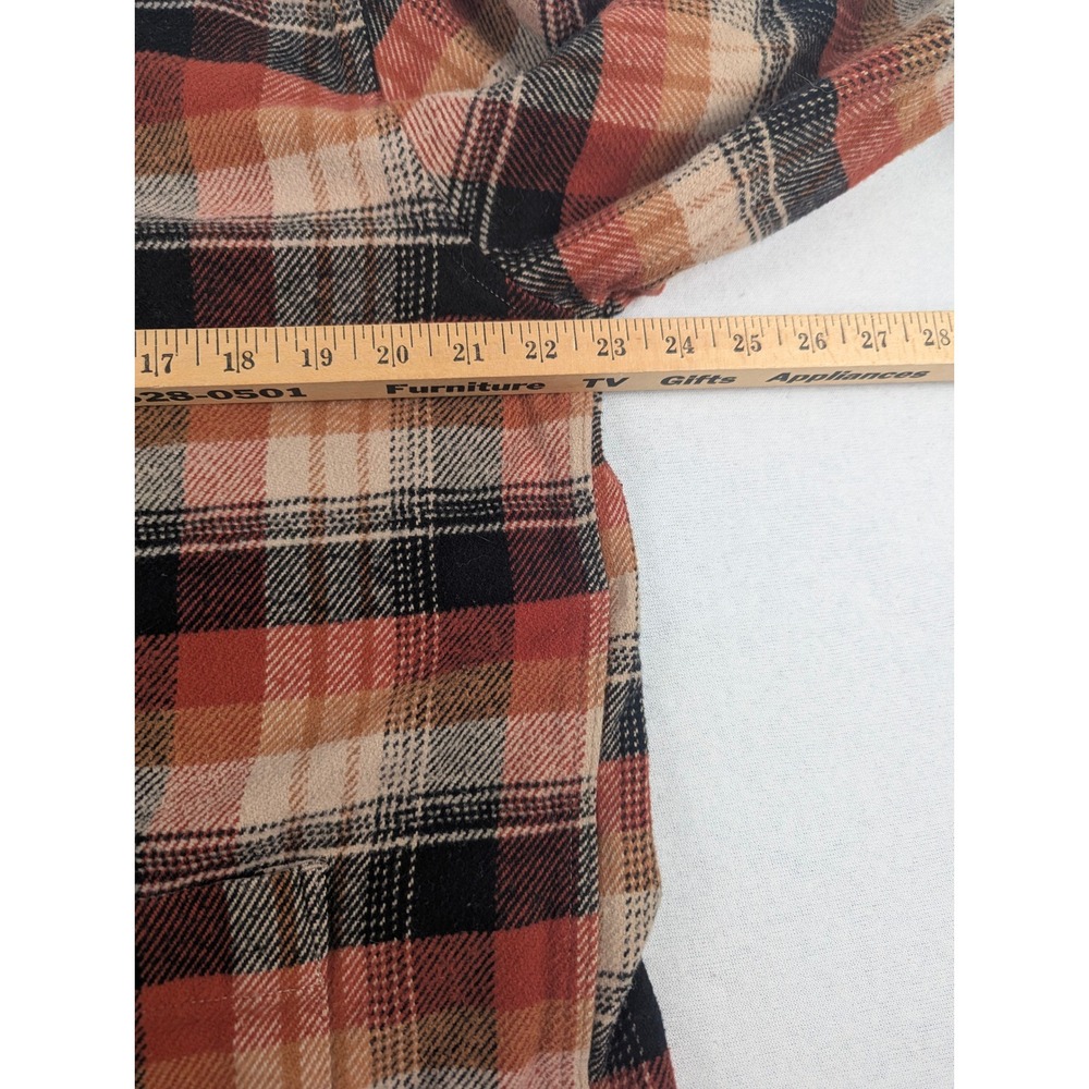 Ben Sherman Mens Plaid Cotton Button Down Shirt Orange Brown Long Sleeve Large - Picture 7 of 13